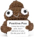 GIFTIARA Funny Positive Poo, Cute Crochet Potato Partner Toy with Positive Card Cheer Up Funny Gag Gifts for Best Friend Birthday Housewarming Women Teacher Fall