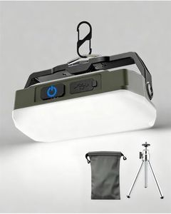 Letour USB Rechargeable Camping Lantern, 4000mAh LED Work Light with Tripod Stand & Magnet, 3 Colors 10~100% Brightness, Portable with Hook for Tent, Emergency, Hiking, Blackout (with Bag)