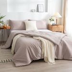 COTTEBED Ultra-Soft Queen Bedding Comforter Sets Bed, All Seasons Use Light Weight with Warm Fluffy Washable Cotton Microfiber,1 Bed Down Alternative Comforter & 2 Pillow Sham (Queen/Full Beige Brown)