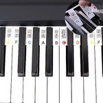 Litave Piano Key Note Labels, Colorful Silicone 61-Key Removable Piano Keyboard Labels for Beginners, Reusable Piano Notes Guide with Box, Easy to Read, No Stickers Required