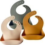 Moonkie Baby Bibs, 3Pcs Silicone Fe