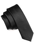 RBOCOTT Black Skinny Tie Slim Necktie for Men Party and Business