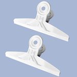 Extra Large Bulldog Clips White - Coideal 2 PCS 20cm Jumbo XL Bull Binder Paper Clip Clamps for Office School Drawing (7 7/8 Inch)