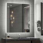 Keonjinn Backlit Mirror Bathroom 30 x 36 Inch LED Vanity Mirror with Lights Anti-Fog Lighted Bathroom Mirror Wall Mounted Dimmable LED Makeup Mirror, IP54 Waterproof CRI90+(Horizontal/Vertical)…