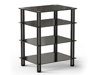 Fitueyes Stereo Audio Stand Component Rack,4-Tier Entertainment Media Glass Shelf for/Apple Tv/ps4