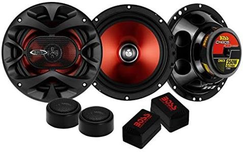 BOSS Audio Systems CH6CK Component Car Speakers - 350 Watts of Max Power and 175 Watts Per Set, 2 6.5 Inch Speakers Crossovers Tweeters, Full Range, 2 Way, Sold in Pairs, Easy Mounting