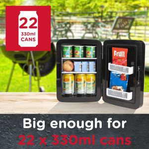SENSIOHOME 15L Mini Fridge – Black Compact Cooler