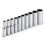 Powerbuilt 640499 1/4-Inch Drive SAE Deep Socket Set, 10-Piece