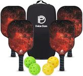 DULCE DOM USAPA Approved Fiberglass Pickleball Paddles Set of 4, Lightweight Pickleball Set with 4 Pickleballs and Pickleball Bag, Pickle Ball Equipment for Men Women, Red