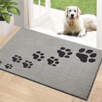 TIMO Indoor Door Mat, 24" x 36", Super Absorbent Dog Mats for Muddy Paws, Non-Slip Resist Dirt Entrance Mat, Washable Low-Profile Front Back Door Mat Welcome Mat for Entryway, Light Grey