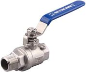 DERNORD Full Port Ball Valve 1/2 Inch - Male x Female Stainless Steel 304 Heavy Duty for Water, Oil, and Gas,1000WOG (1/2 Inch NPT)