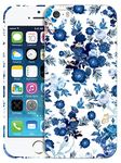 Glisten - iPhone 5 Case, iPhone 5S Case, iPhone SE 1st Gen Case - Blue Floral Design Printed Slim, Sleek & Cute Plastic Hard Protective Designer Back Phone Case for iPhone 5 / 5S / SE 2016., White