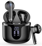 Wireless Earbuds Bluetooth 5.3 Headphones HiFi Stereo Deep Bass and 4 Noise Cancellation Mics, Wireless Headphones 40Hrs Playtime Bluetooth Earbuds IPX7 Waterproof Wireless Earphones Midnight Black