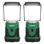 Lepro Portable LED Camping Lantern 2-Pack, 350LM Bright Camping Light with 4 Lighting Modes Battery Powered Camping Lamp for Outdoor, Car Camping, Tent, Power Outage, Emergency