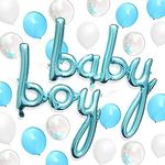 Sparkle and Bash Baby Shower Balloons (52 Piece Set), Blue and White