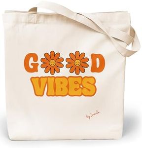 Loxato Tote Bag Tela - Bolsa Tela Algodon - Bolsas de Tela Originales - Bolso Shopper Mujer Tela - Tote Bag Aesthetic - Bolsa de Tela Grande Extra Ancho 8cm Asas Largas - Bolsa de Algodon Natural