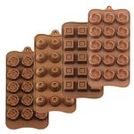 homEdge Truffle Mold, Set of 4 Packs Food Grade Non-Stick Silicone Jelly Chocolate Candy Ice Molds