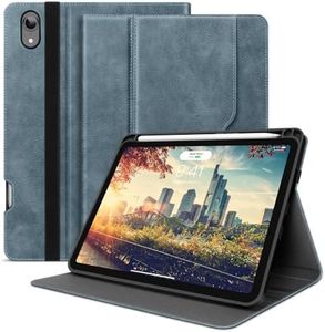 H HOLIMET Case for iPad Mini 7th/6th Generation 2024 2021 with Pencil Holder Front Pocket Strap Soft Back Smart Cover for iPad Mini 6/7 PU Leather Folio Stand, Auto Sleep/Wake