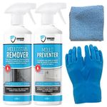 Gardian Mould Remover and Preventer Kit - Professional Anti Mould Spray Kit Includes: 1L Mould and Mildew Remover Spray, 1L Mould Preventer Spray with Mould Cleaner Micro Fibre Cloth and Rubber Gloves