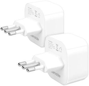 kwmobile 2X Adaptateur Voyage Italie - Adaptateur Schuko Type F vers Prise Murale Type L - pour Voyages en Italie Paraguay Uruguay Albanie - Blanc