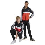 adidas Unisex Kids Tiberio 3-Stripes Colorblock Fleece Track Suit Kids, black/bright red/white, 11-12 Years