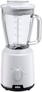 Braun PowerBlend 1 JB1050WH - Standmixer mit 1,5 l Glas-Mixaufsatz, Küchenhelfer zum Zerkleinern, Pürieren & Mixen, Ice-Crush-Funktion, 2 Geschwindigkeiten, 600 Watt, Weiß