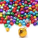 200pcs Jingle Bells 1/2 Inch Craft Bells Bulk DIY for Christmas Home and Pet Decorations (7 Color Random Color)