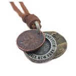 Jirong Brown Real Leather and Alloy Pendant Adiustable Necklace Mens Necklace Unisex Necklace Cool Necklac Pl220