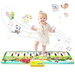 M SANMERSEN Piano Mat, 39.5 inch X 14 inch Musical Mat 8 Instrument Sounds Piano Mat for Toddlers Touch Play Dancing Mat Toy for 1 2 3 Year Old Girls Boys Gifts