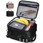 Insulated Lunch Bag Large Lunch Box for Men Women Leakproof Expandable Cooler Bag Reusable Lunch Bags for Work Office Picnic with Adjustable Shoulder Strap, Black