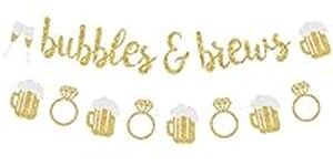 Gold Glitter Bubbles & Brews Banner
