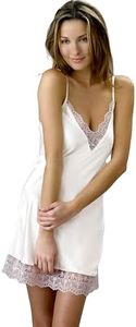 Julianna Rae Women's Le Soir 100% Silk Chemise, Alabaster, XL