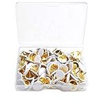 100PCS Push Pins Wall Tacks Plastic Round Head Thumbtack for Home, School, Map, Office, Photo Wall, Cork Board (White)