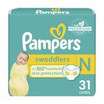 Pampers Diapers Newborn/Size 0 (< 10 lb), 31 Count - Pampers Swaddlers Disposable Baby Diapers, Jumbo Pack (Packaging May Vary)