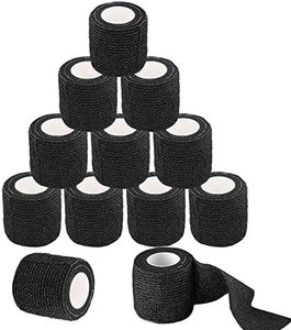 GOETOR Cohesive Bandage 2 Inch x 5 Yards 10 Rolls Breathable Self Adherent Wraps Elastic Tattoo Grip Tape for Tattoo Grip Cover Sports Wrist Ankle Sprains & Swelling (Black)