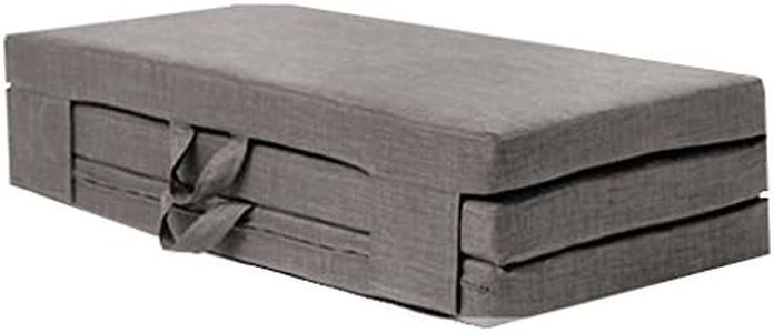Fun!ture Double Foldable Z Bed Mattress | Indoor Portable Folding Sofa Bed | For Living Room & Bedroom | Great For Sleepover & Guests | Soft & Comfy Futon Set With Carry Handles (Slate Grey)