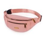 Beaface Fanny Pack for Women Men, Waist Pack Bags for Ladies Lightweight Bum Bag for Travel Running Walking, Bumbags for Ladies Men Adjustable Fanny Pack Bags (Pink)