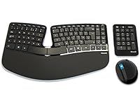 Microsoft L5V-00006 Sculpt Ergonomic Desktop Keyboard, Mouse and Numeric Pad Set, UK Layout - Black