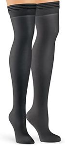 Collections Etc Non-Run Compression Thigh High Stockings - 3 Pairs