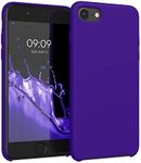 kwmobile Case Compatible with Apple iPhone SE (2022) / iPhone SE (2020) / iPhone 8 / iPhone 7 Case - TPU Silicone Phone Cover with Soft Finish - Violet