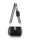 CERES Double Crossbody Vegan Leather Sling Bag -Black | Stylish and Versatile Adjustable Shoulder Bag with Multiple Pockets for Women | Womens Sling Bag with Coin Pouch