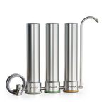 Frizzlife TS99-S Countertop Water Filter System, 9-Stage Stainless Steel Faucet Water Filtration, 0.5 Micron NSF Certified Elements Reduces 99.99% Lead, Chlorine, Heavy Metals, Scale and Limes