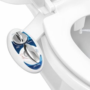 Luxe Bidet NEO 320 - Hot and Cold Water, Self-Cleaning, Dual Nozzle, Non-Electric Bidet Attachment for Toilet Seat, Adjustable Water Pressure, Rear and Feminine Wash, Lever Control (Blue)