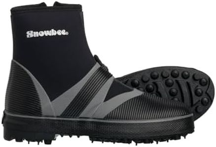 Snowbee Men’s Rockhopper Spike Sole Wading Boots with Neoprene Uppers & Side Zip, Hardened Steel Spikes for Rock‑Fishing & Shore Wading Black/Grey - Sizes 9