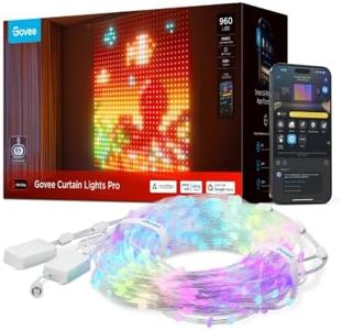 Govee Curtain Lights Pro, Upgraded 960 LEDs Smart Color Changing LED Curtain Lights with AIGC, Dynamic DIY String Lights for Bedroom Living Room Holiday Decor, Outdoor IP67 Waterproof, 5.41×5.77ft