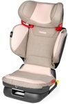 Peg Perego Viaggio Flex 120 Booster, 4D Total Adjust for Safety & Comfort, No Armrests, Compact Fold for Travel, 40-120 lbs, Made in Italy, Mon Amour (Pink/Beige)