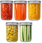 ZEPOLI - 500 ml Ball Regular Mouth Mason Jars Travel Glass Drinking Spiral Jars with Airtight lids & Bands Juicing/Smoothies/Kombucha, DIY, Safe For canning, Pickling, Storage (5 PACK)