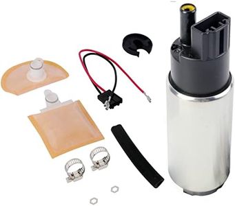 MUCO New 1pc High Performance Electric Gas Intank EFI Fuel Pump With Strainer/Filter + Rubber Gasket/Hose + Stainless Steel Clamps + Universal Connector Wiring Harness & Necessary Installation Kit