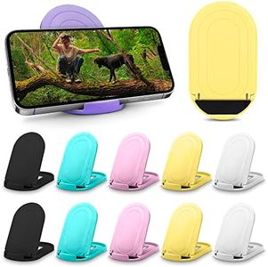 Cell Phone Stand, 12pack Foldable Desktop Cell Phone Holder Adjustable Universal Multi-Angle Cradle for Desk Tablet iPad Mini iPhone X/8/7 Plus/7/6s/6 Samsung Galaxy, Black, White, Blue LIBERHAUS