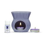 Iris Lavender Ceramic Fragrance Vaporizer Set (17.5 cm x 8.5 cm x 12 cm, Aqua)